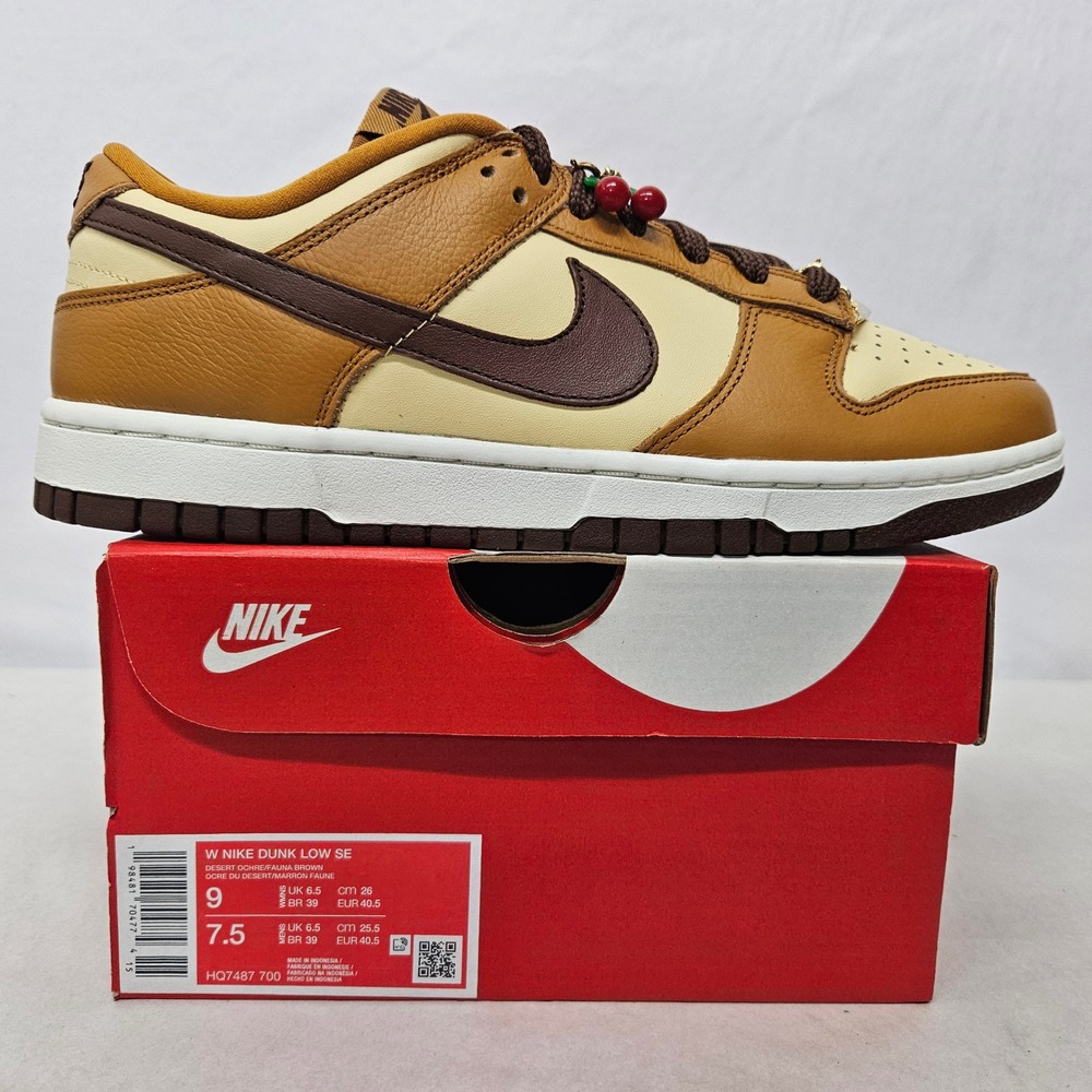 Nike Dunk Low SE Sneakers HQ7487-700 Desert Ochre Fauna Brown Womens Size 9 - Picture 3 of 11